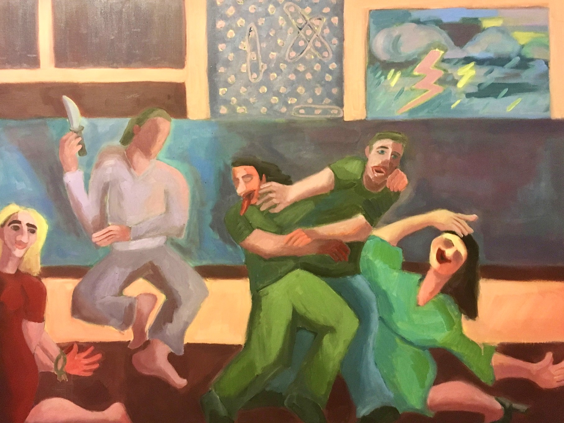 Painting of an imagined fight scene